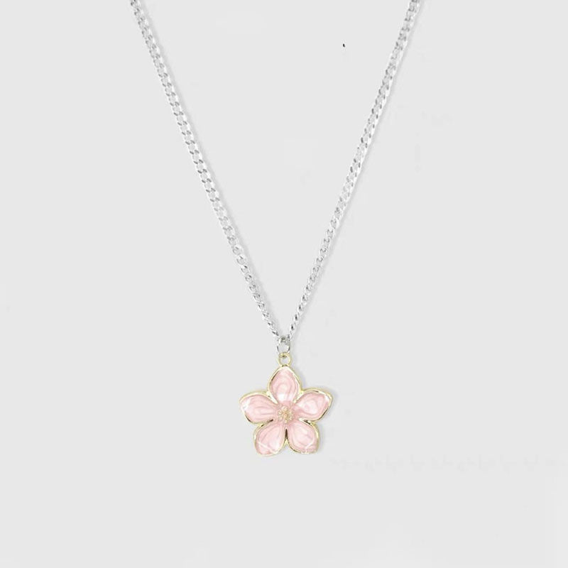 Sweet Sakura Flower Pendant Necklace for Women - Friendship Jewelry Gift