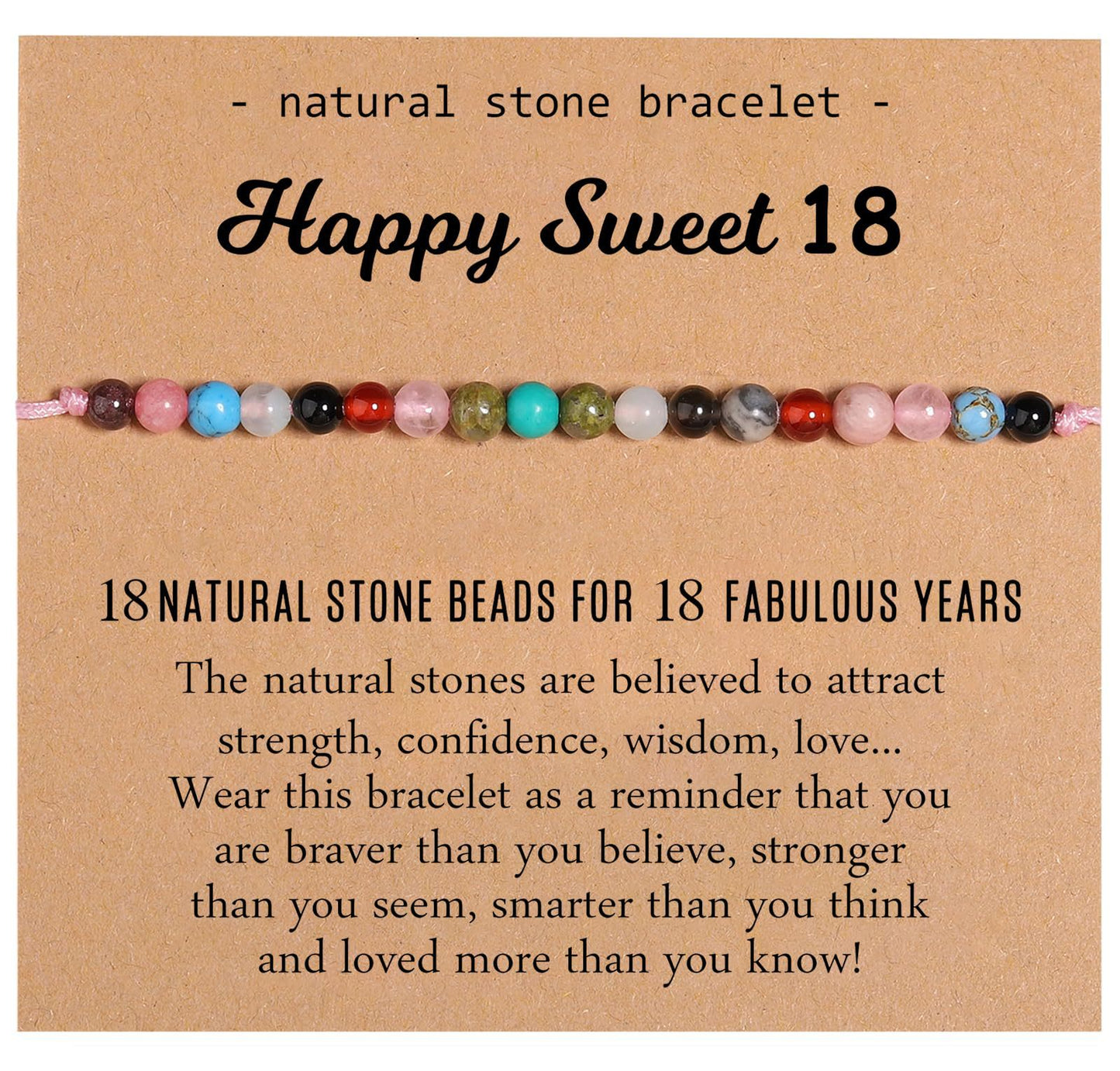 Simple Style Classic Circle Natural Stone Bracelets for Women - Candy Color Birthday Gift Bracelet