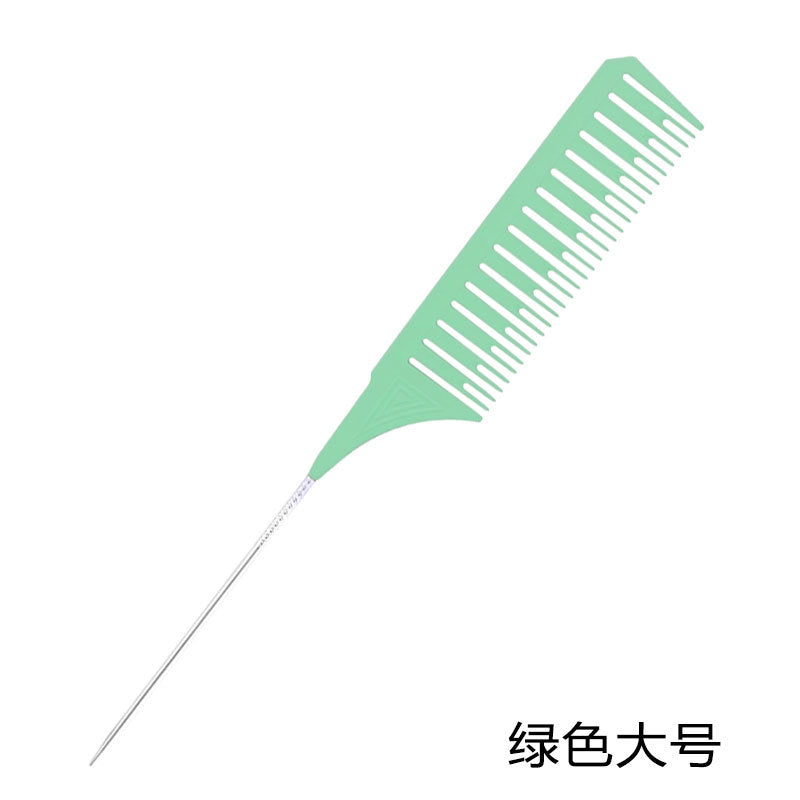 Simple Solid Color ABS Hair Comb with Steel Needle Tip for Salon and Dyeing