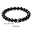 Tiger Eye & White Pine Matte Black Agate Beaded Bracelet Set