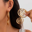 Vintage Spiral Copper Alloy Geometric Conch Earrings