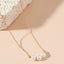 Fashion Three Pearl Alloy Necklace with Chain