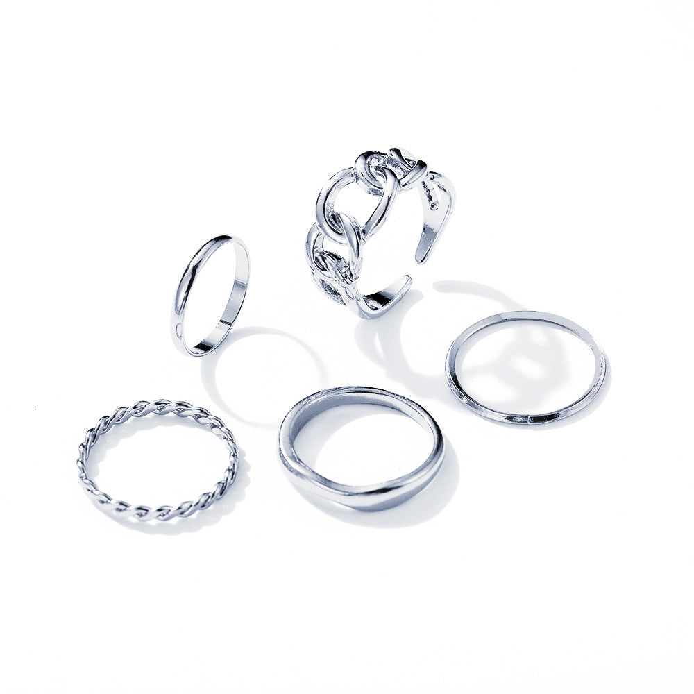 Creative Simple Stacking Combination Set 7 Piece Ring