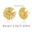 1 Pair Minimalist Flower Design 18k Gold Plated Copper Drop Earrings