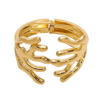 Elegant Luxurious Solid Color Alloy Branch Design Wide Cuff Bangle