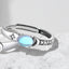 Classic Star and Moonstone Sterling Silver Open Ring Set