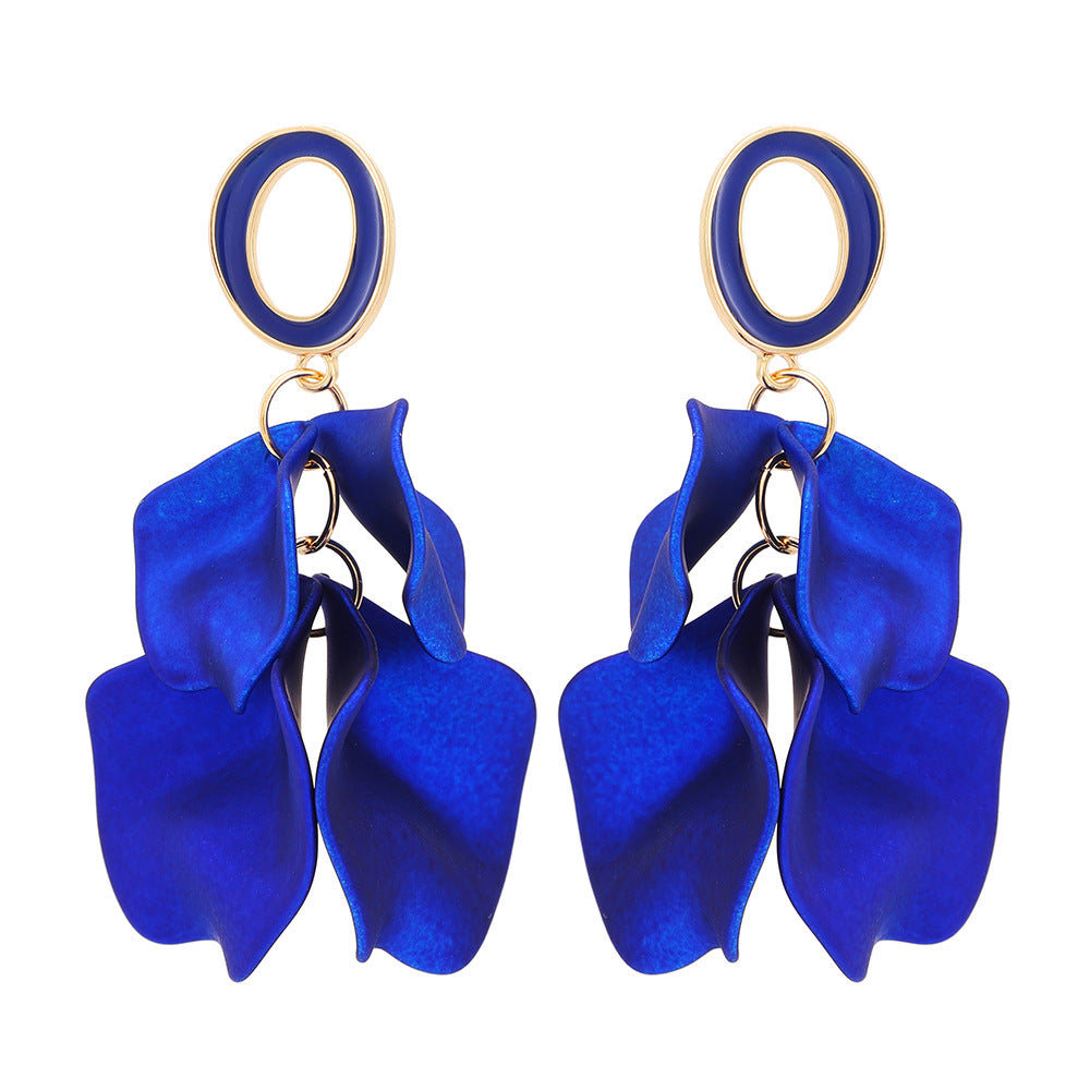 Elegant Petal Zinc Alloy Acrylic Dangle Earrings