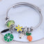 Fashion Metal Flash Diamond Bear & Fruit Charm Bracelet