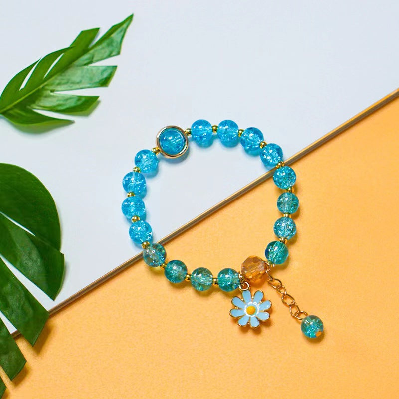 Sweet Daisy Crystal Beaded Women's Bracelet