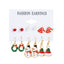 6 Pairs Ethnic Style Cartoon Character Christmas Tree Enamel Alloy Earrings