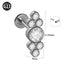 G23 Titanium Zirconia Geometric Ear Cartilage and Lip Rings with Dog Paw and Sun Design