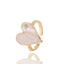 Fashion Heart Shape Adjustable Copper Enamel Zircon Ring