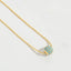 14K Gold Plated Copper Round Zircon Pendant Necklace