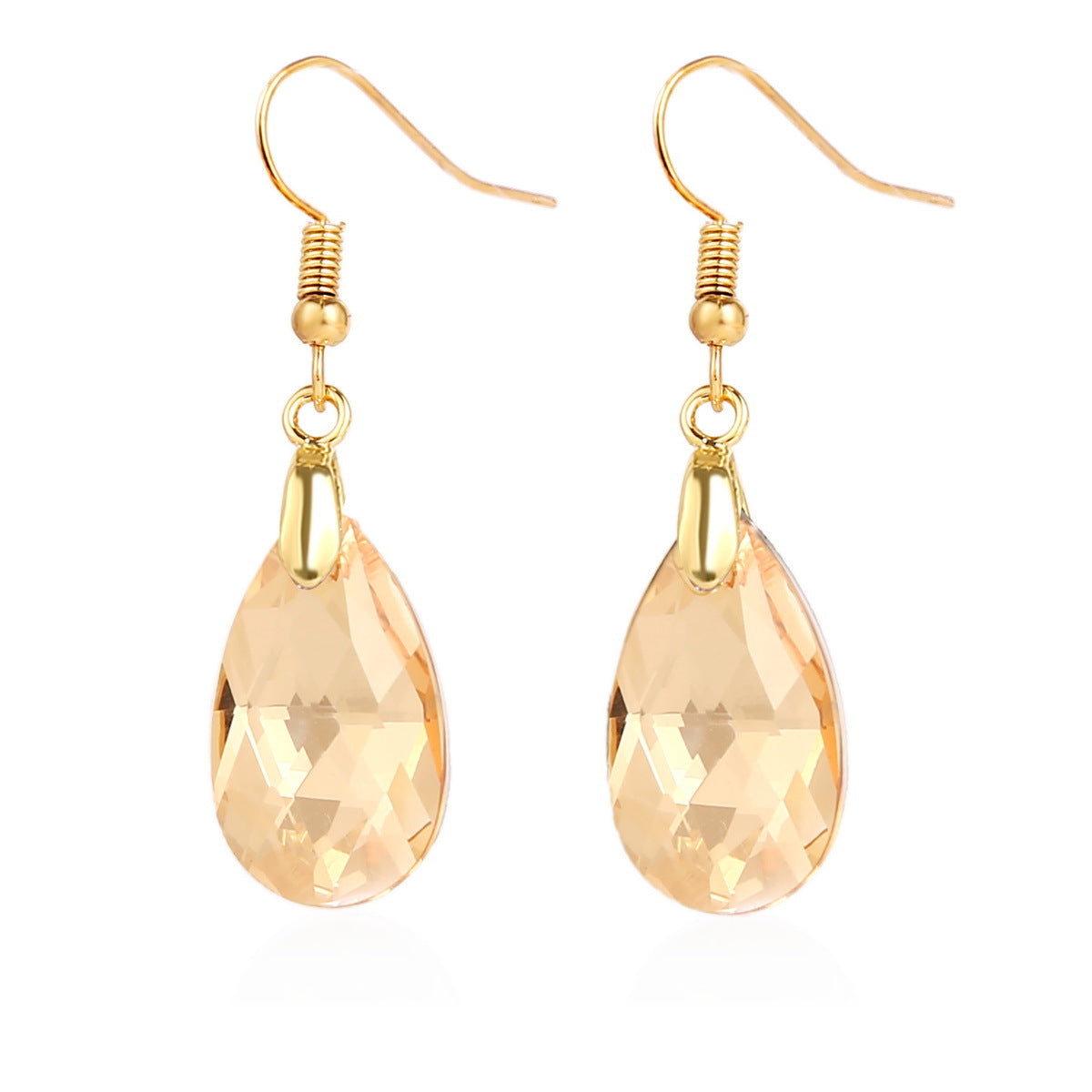 Elegant Austrian Crystal Water Drop Heart Earrings for Women