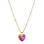 Elegant Lady Heart Shape Stainless Steel Glass Plating Pendant Necklace