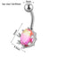 Heart Shape Zircon Inlay Stainless Steel Belly Ring with Rainbow Zircon Stones