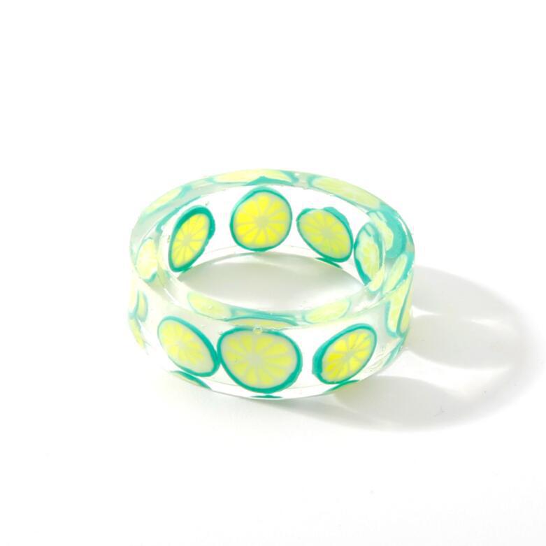 Simple Style Colorful Acrylic Fruit Resin Women's Ring