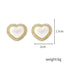 Fashion Oval Heart Shape Pearl Metal Rhinestones Earrings 1 Pair