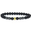 Retro Matte Black Magnetic Stone Beaded Anklet