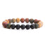 Natural Stone Sunstone and Black Rutilated Quartz Bracelet for Men