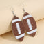 Creative Rugby Sequin Glitter Color Leather Earrings