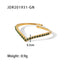 Geometric V-Shaped Zircon Inlay Stainless Steel Ring - 18k Gold Plated