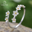 Sterling Silver Plated Open Ring with Forget-Me-Not Flower Design