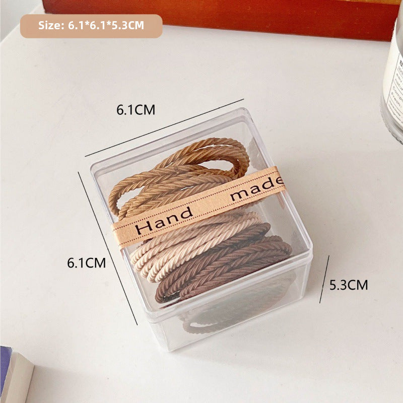 Simple Style Elastic Hair Tie Set - Versatile Seamless Rubber Bands