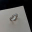 Ins Style Heart Shape Zircon Open Ring for Women - Silver Geometric Design