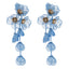 1 Pair Casual Elegant Vacation Flower Inlay Alloy Rhinestones Silver Plated Layered Drop Earrings