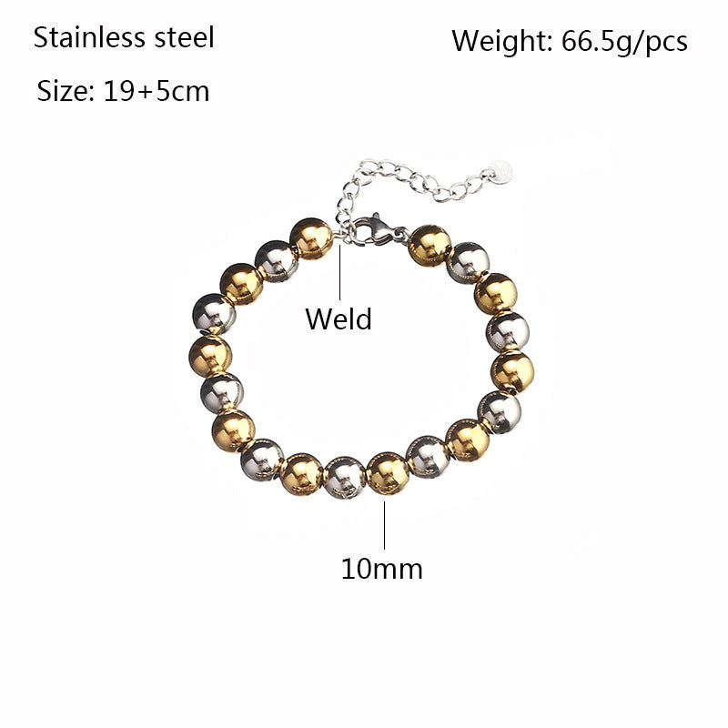 Modern Stainless Steel Beaded Bracelets for Men and Women