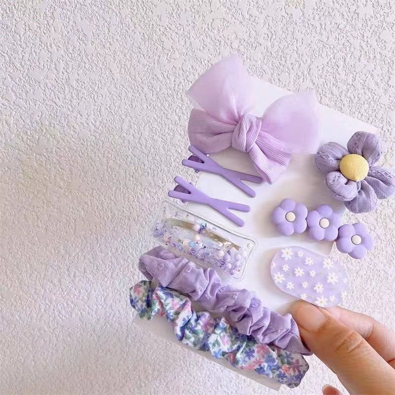 Kids' Adorable Flower Bow Knot Hair Clip and Hairpin Set - Fabric Flower Hair Accessories for Girls