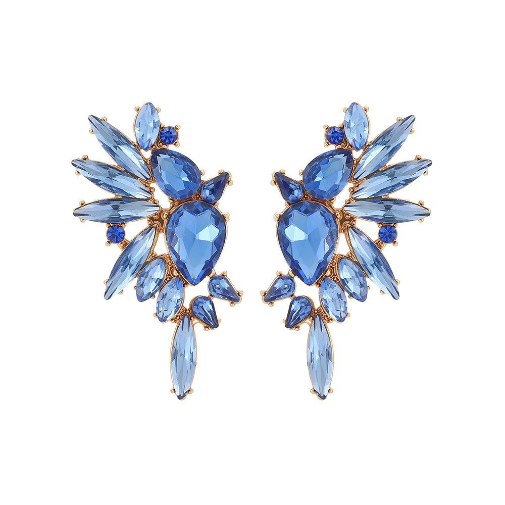 Retro Luxurious Rhinestone Wing Stud Earrings