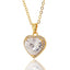 Sweet Heart Shaped Gold Plated Zircon Pendant Necklace