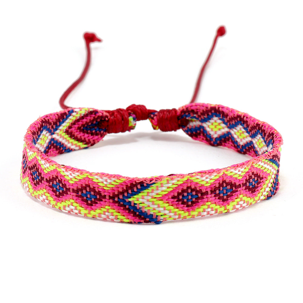 Retro Bohemian Rhombus Nylon Friendship Bracelet