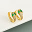 18K Gold Plated Cobra-shaped Zircon Hoop Earrings