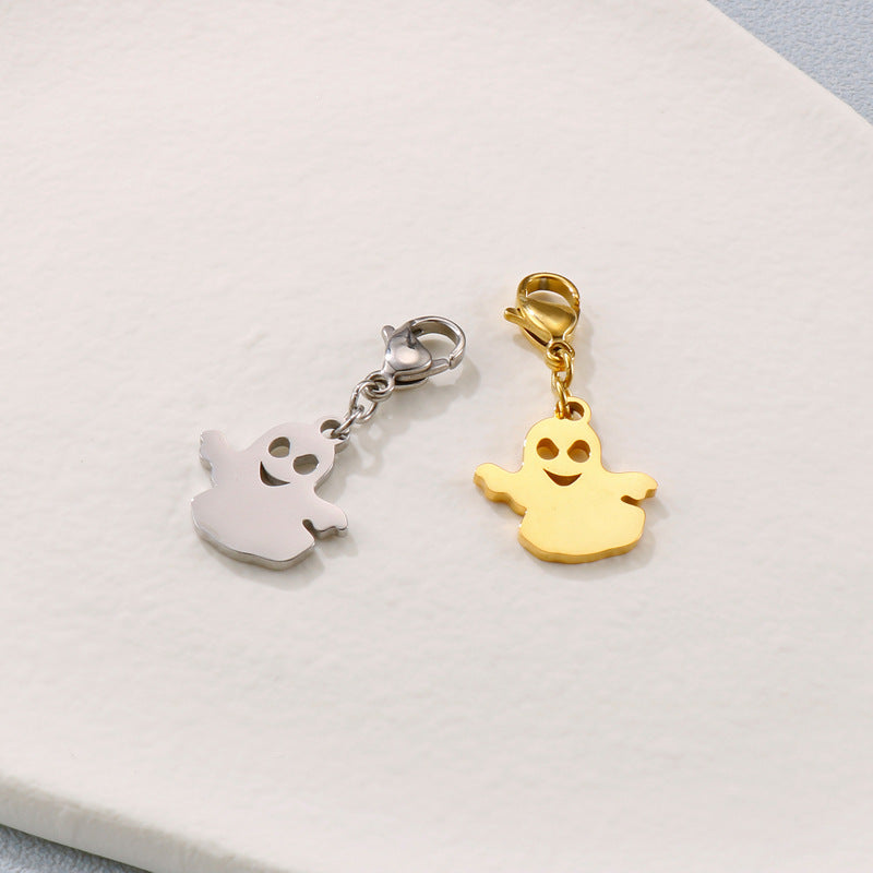 Star Moon Stainless Steel Cartoon Angel Ghost Lightning Pendant DIY Jewelry Accessories