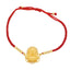 Fashion Buddha Gold Plated Zircon Beaded Copper Bracelet with Red String Design