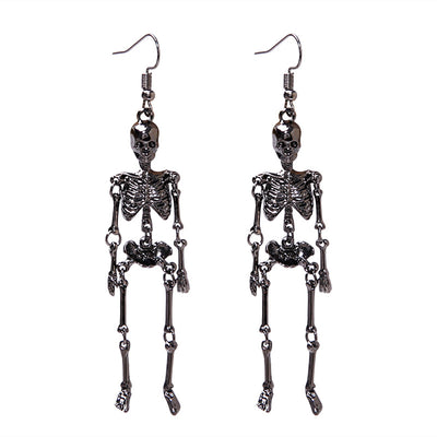 1 Pair Vintage Skull Geometric Alloy Earrings for Halloween