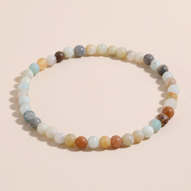 Fashion Geometric Agate Natural Stone Beaded Friendship Bracelet