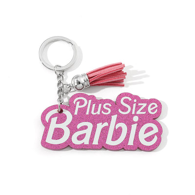 Acrylic Letter Women's Bag Pendant Keychain with Tassel Charm