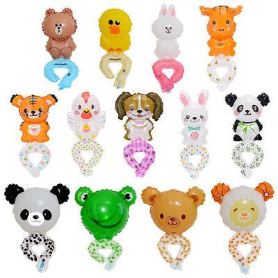 Cute Cartoon Animal Aluminum Foil Party Balloons and Headbands Set