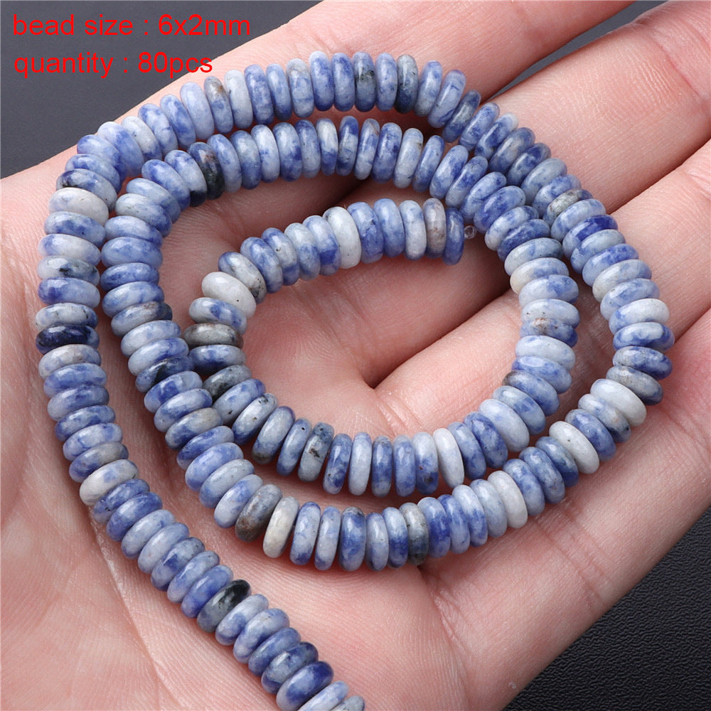 Natural Blue Dots Spacer and Abacus Beads for DIY Jewelry Making