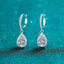 Elegant Water Droplet Sterling Silver Moissanite Zircon Drop Earrings