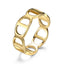 Simple Round Titanium Steel 18k Gold Plated Minimalist Couple Rings