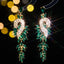 Elegant Geometric Zircon Rhinestone Drop Earrings