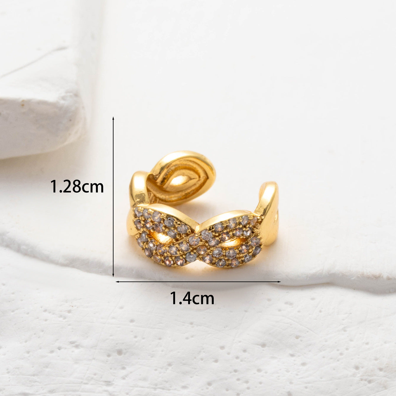 Heart Shape Butterfly Zircon Cartilage Ear Clip Earrings