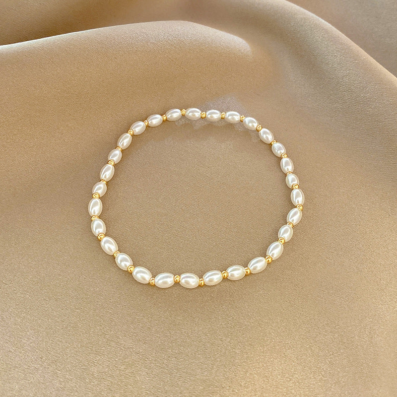 Elegant Heart Shape Pearl and Gemstone Bracelet for Women