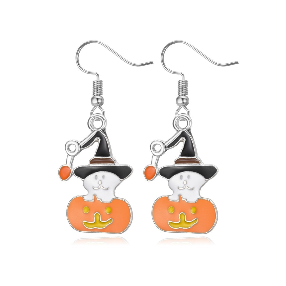 Halloween Skull Pumpkin Spider Web Alloy Earrings Set