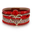 Bohemian Heart Shape Multi-Layer Braided Leather Bracelet with Magnetic Clasp